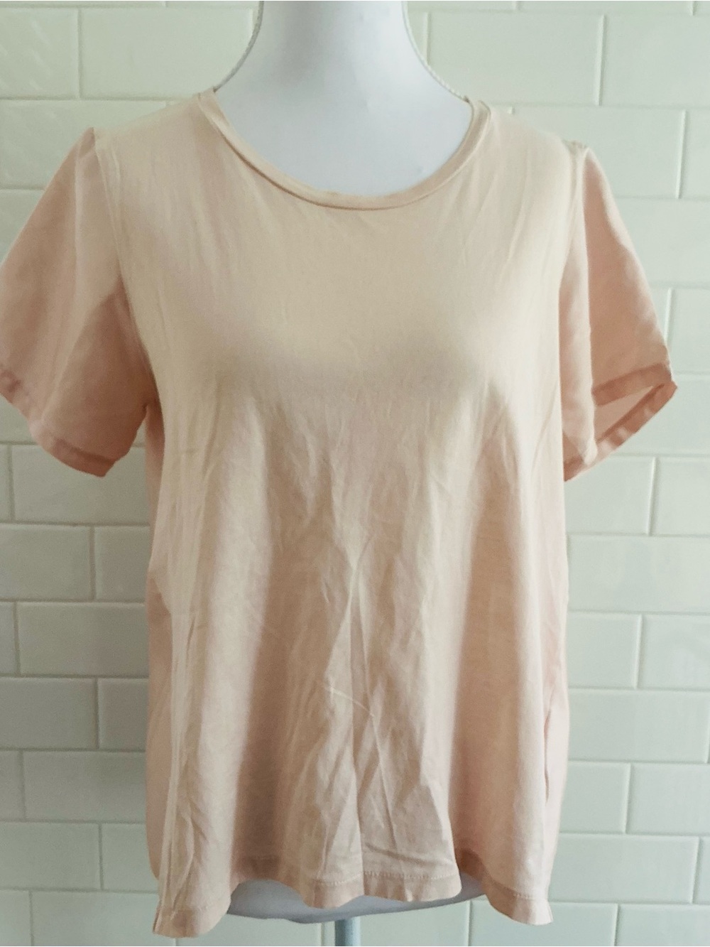 J. Crew Short Sleeve Crewneck Tee in Pale Pink